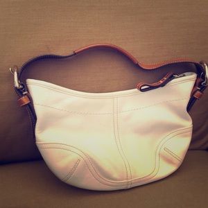 White leather Coach hobo